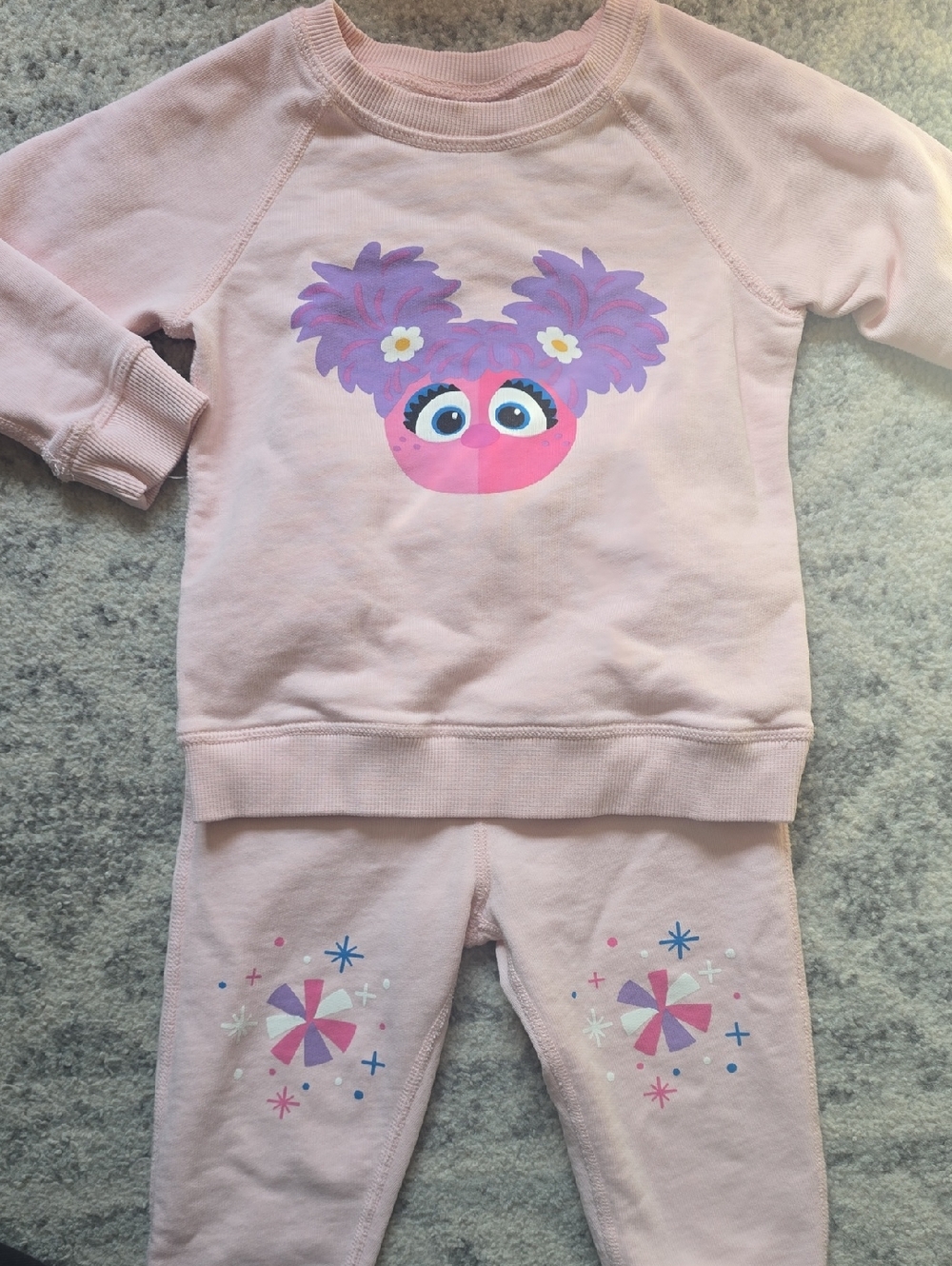 Hanna Andersson Light Pink Sesame Street Abby Cadabby Sweatshirt & Pants Set